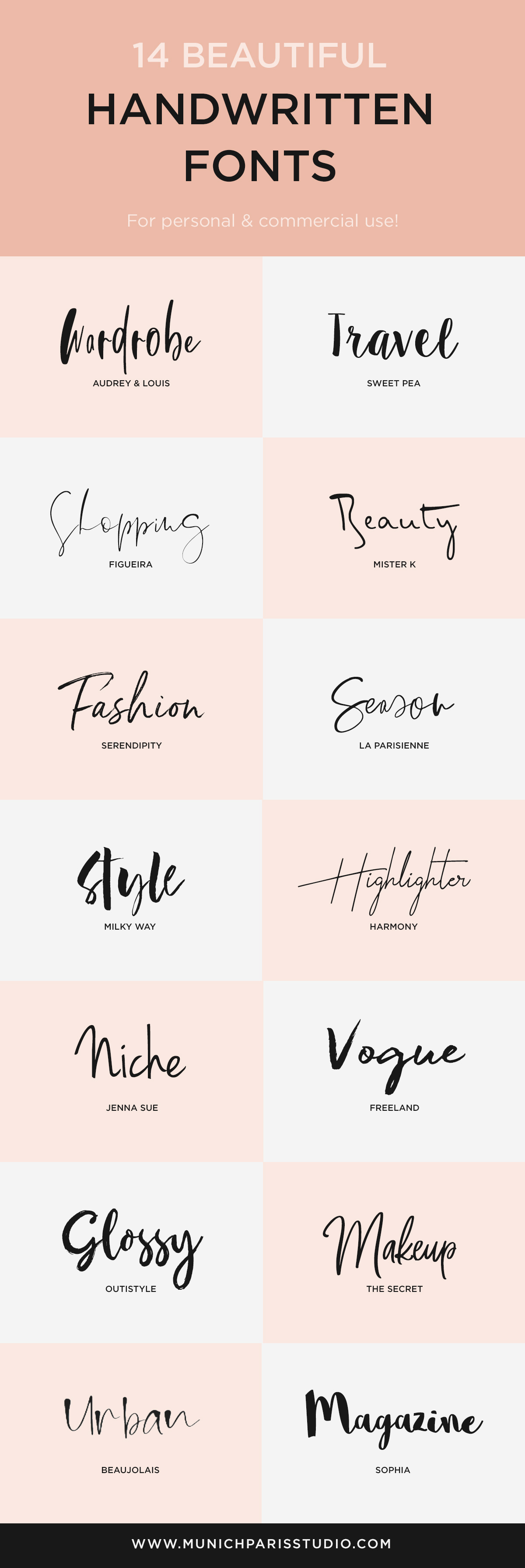 14 beautiful hand-lettered fonts free to download premium fonts to use for quotes, logos, web design, branding and more
