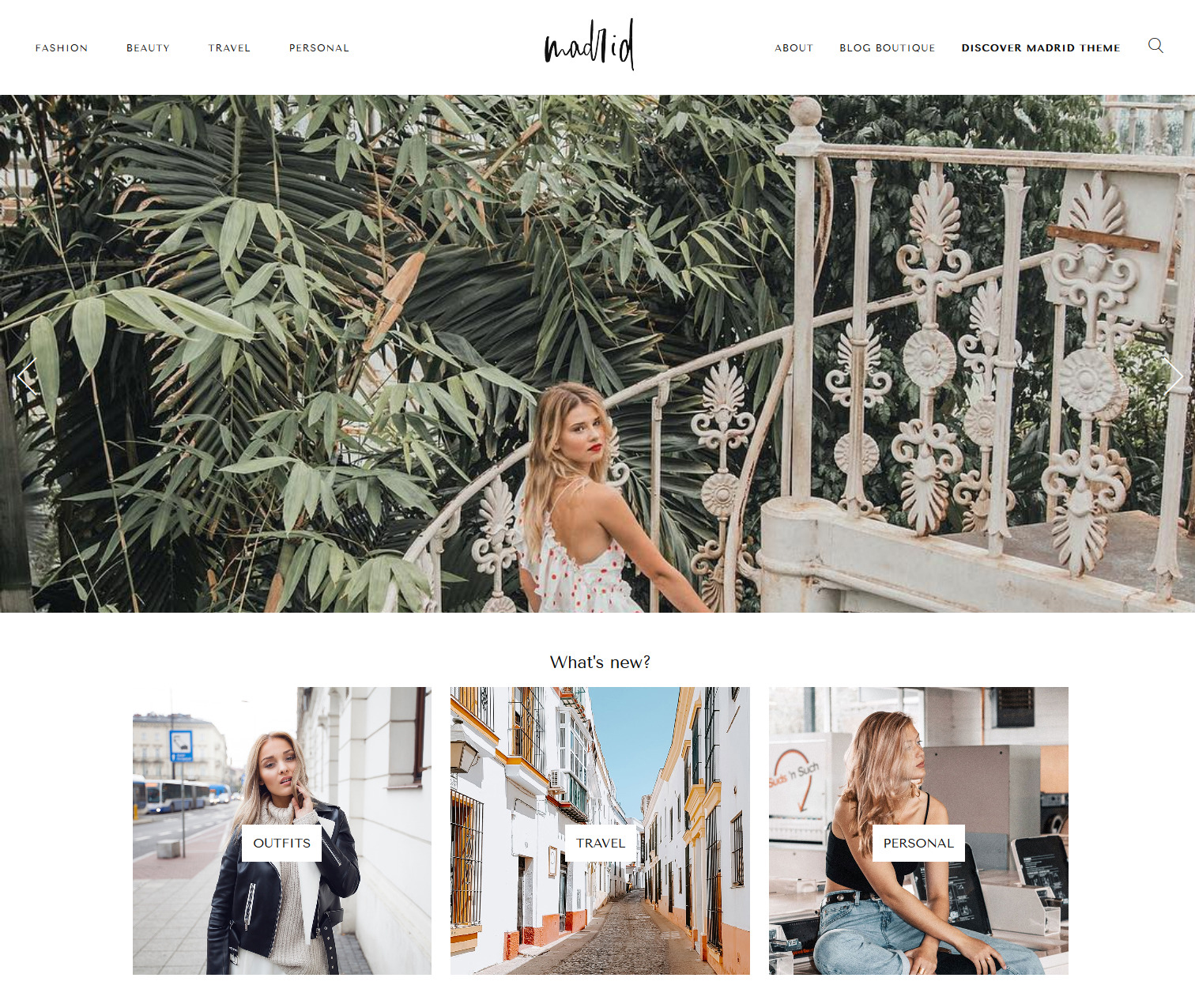 Madrid - A WordPress Theme for Fashion Bloggers - easy to install and customize - Shopping Affiliate Features - Make Money with Blogging and this theme is easy