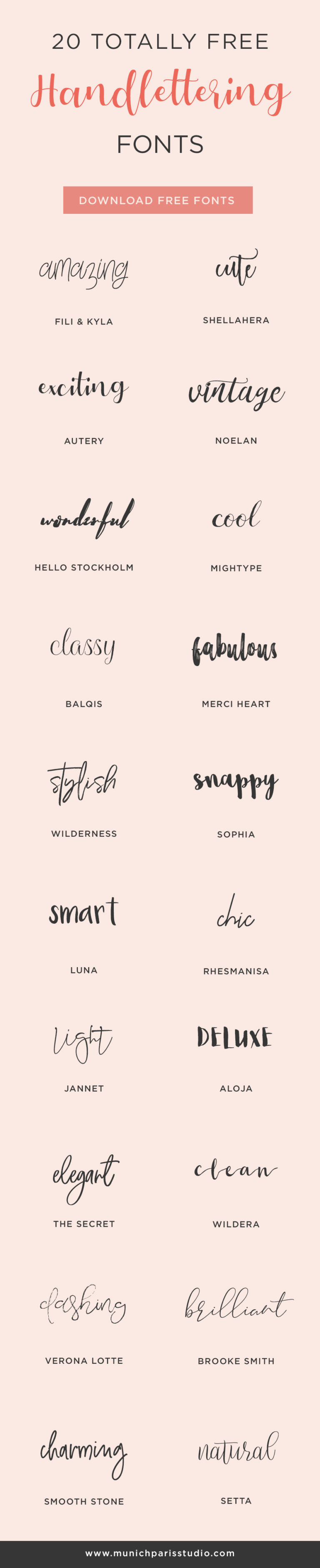 20 FREE Handwriting Fonts for personal and commercial use